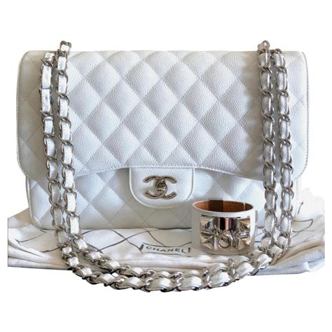 vintage white leather chanel bag|Chanel bags old collection.